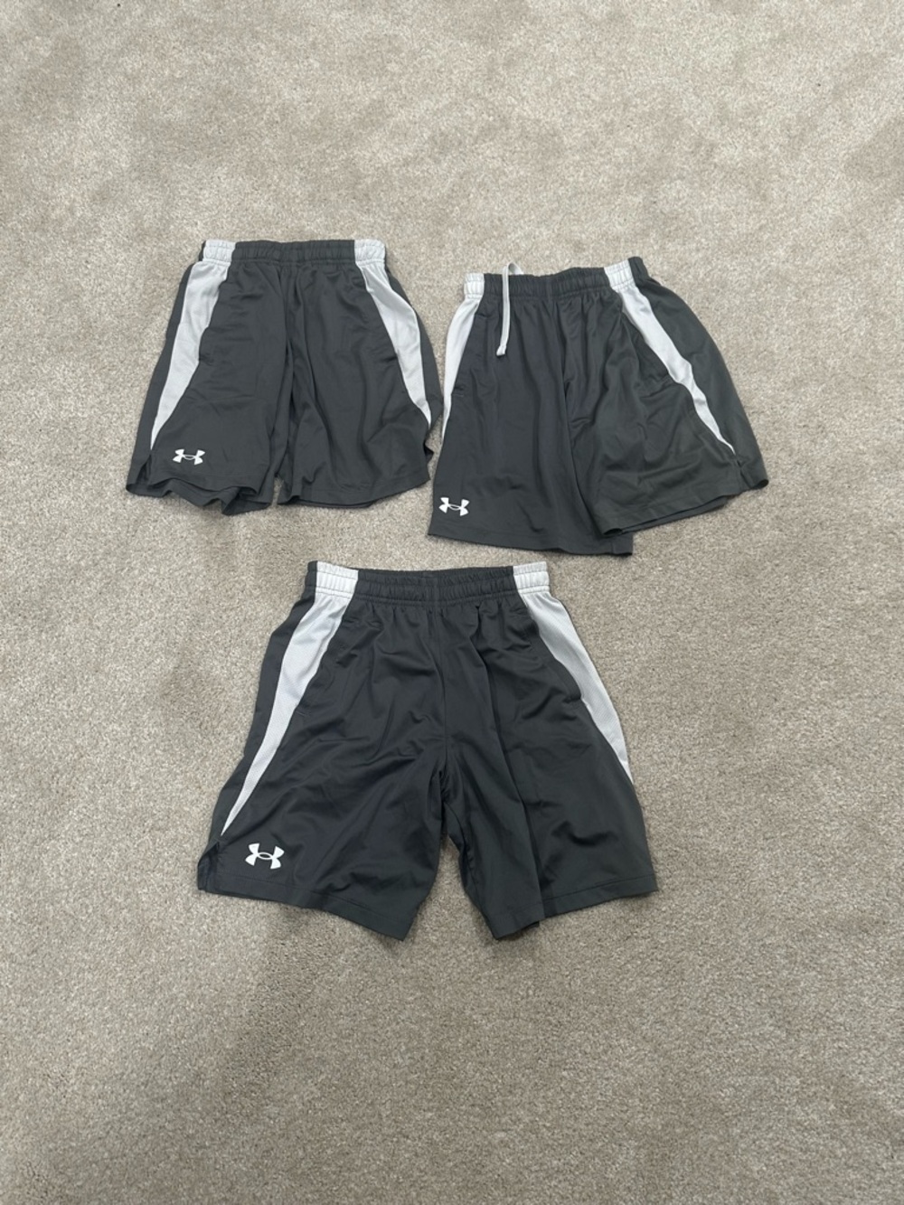 Under Armour Black and White Boys' Athletic Shorts Pack of 3